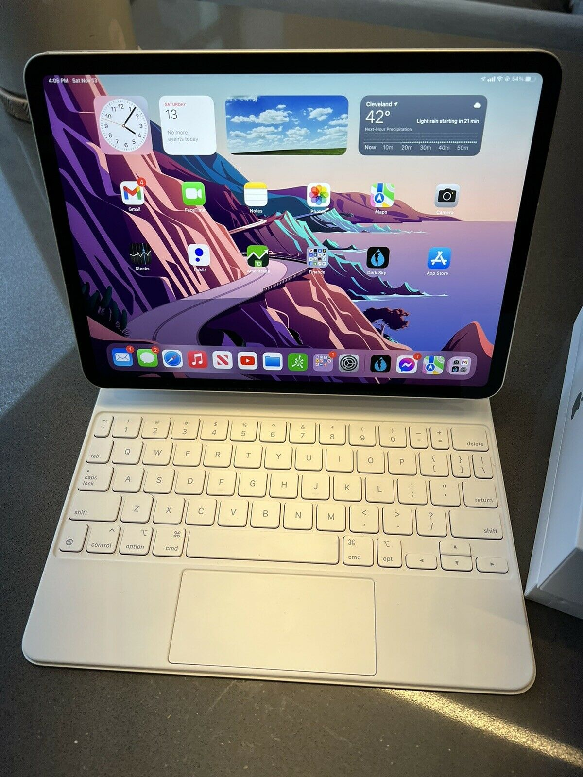 Apple 3e génération 2021 1 iPad Pro M1 256 Go (WiFi, 5G) Argent, Magic Keyboard
