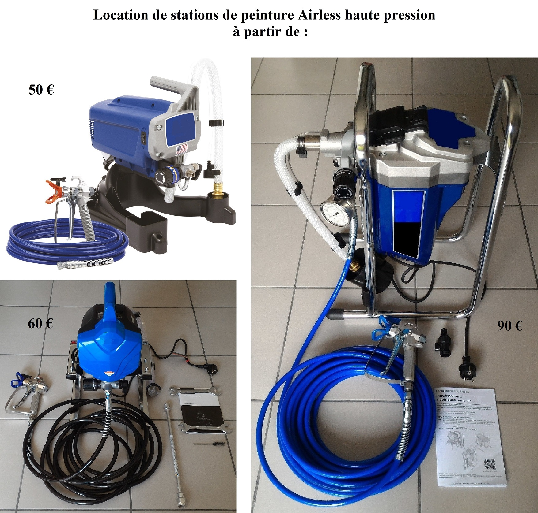 Location station de peinture airless haute pression