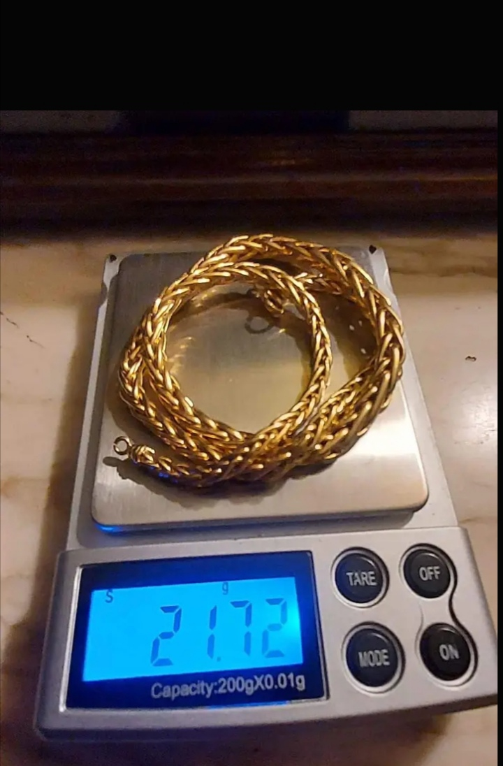 Or 18 carats collier maille palmier longueur 44 cm