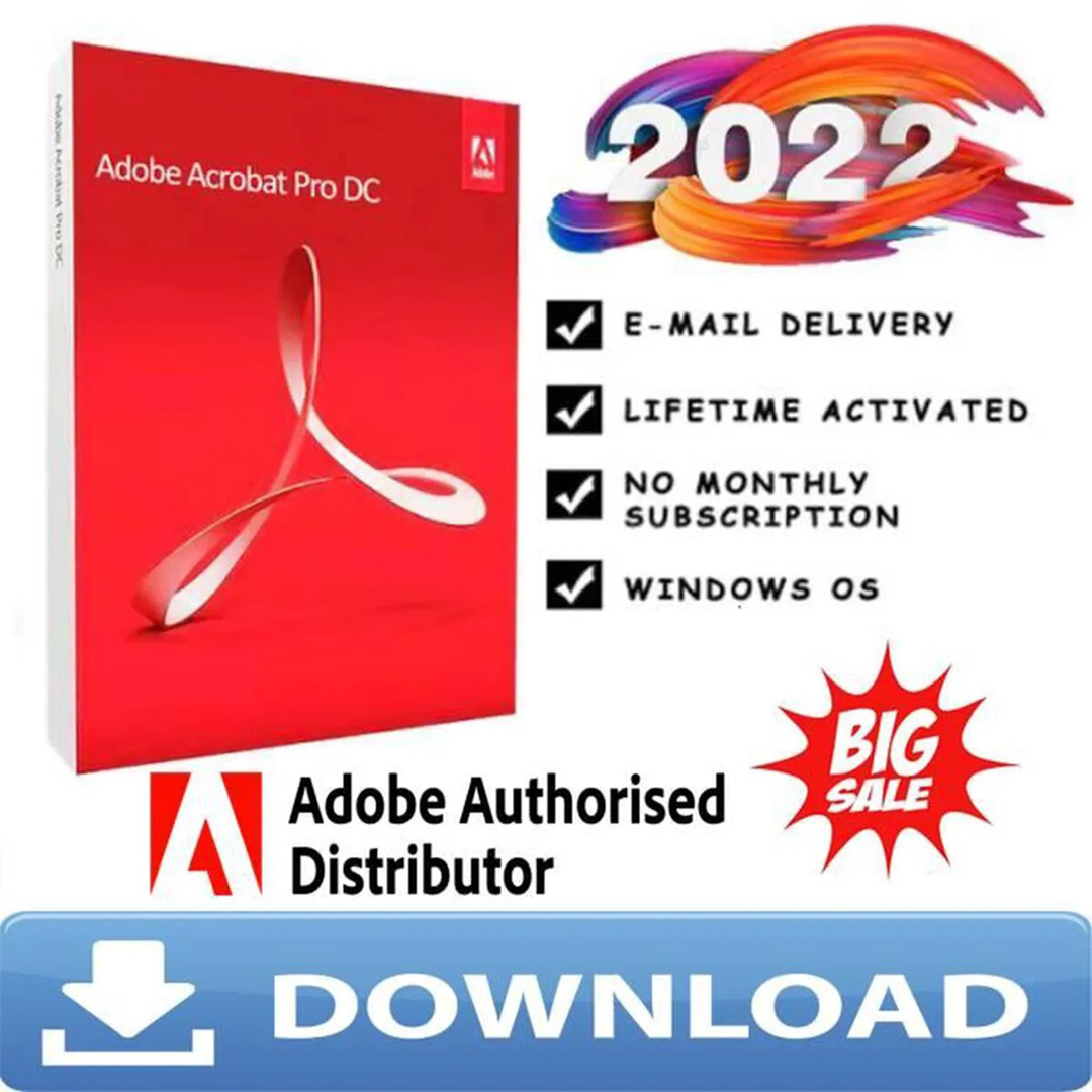 A-dobe acrobate 2022 DC pour Windows PC / MacOS (DURÉE DE VIE) (ÉDITEUR PDF)