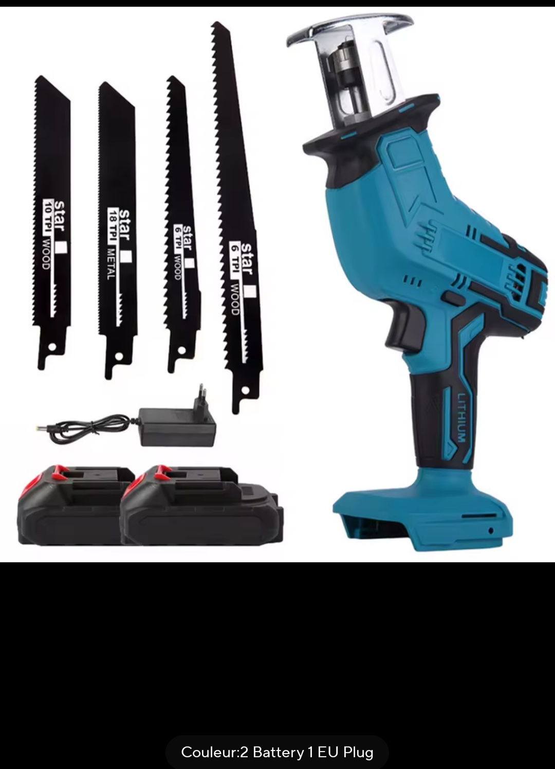 Scie sabre à batterie compatible Makita - Miniature 2