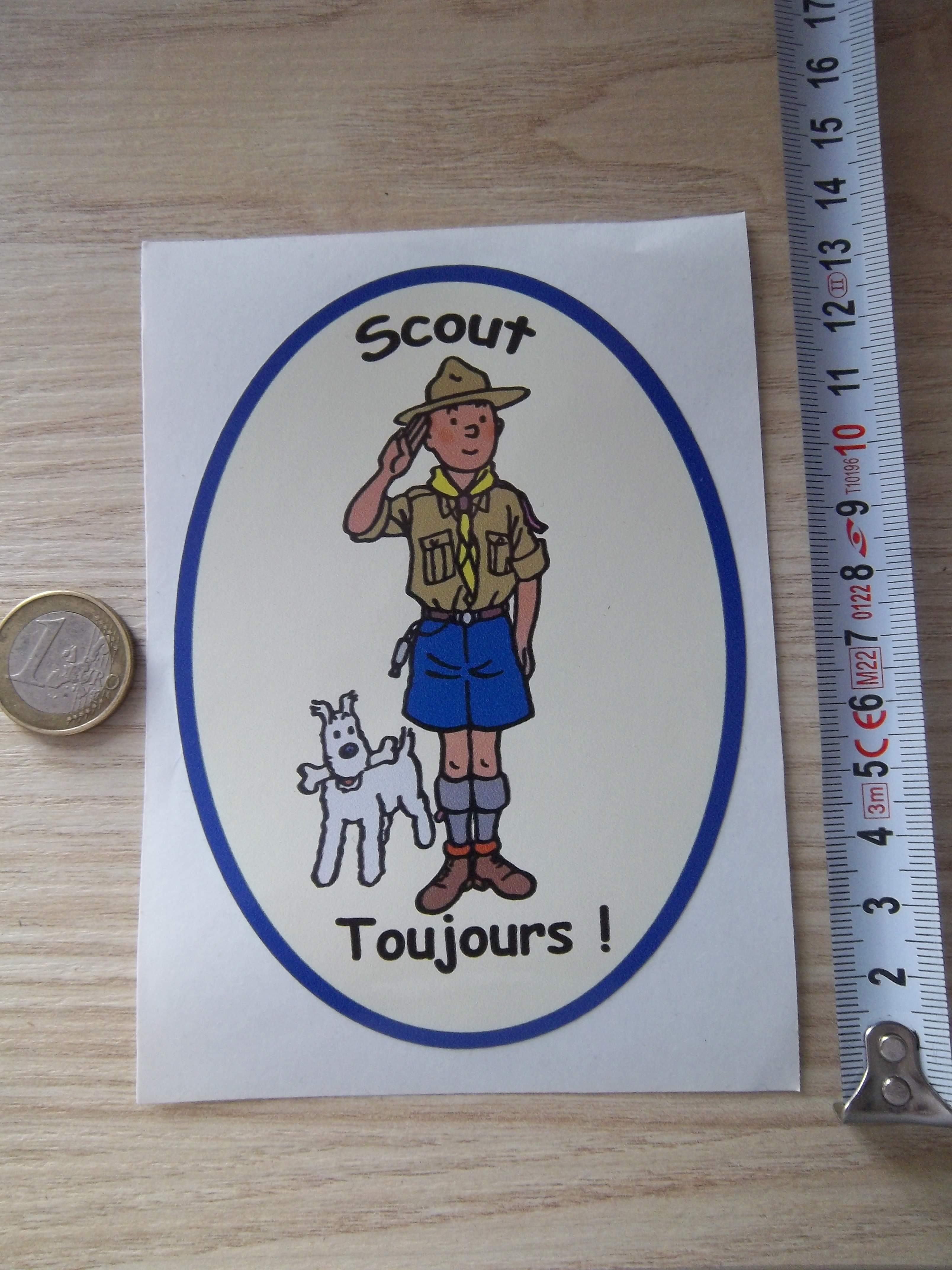 Autocollant Tintin Milou en Scout - Scoutisme