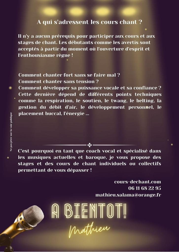 Cours de chant