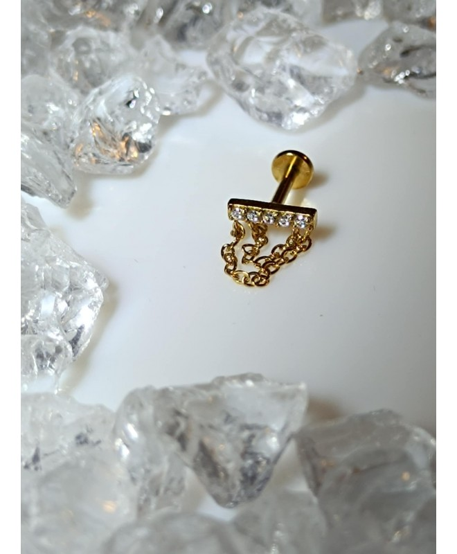 Piercing helix tragus lobe oreille petite chaine couleur ear oor spike cartilage barre rectangle
