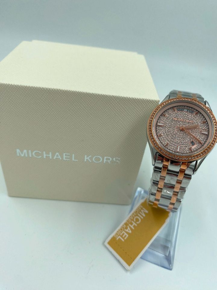Michael Kors montre femme acier inoxydable argent or rose pierres...