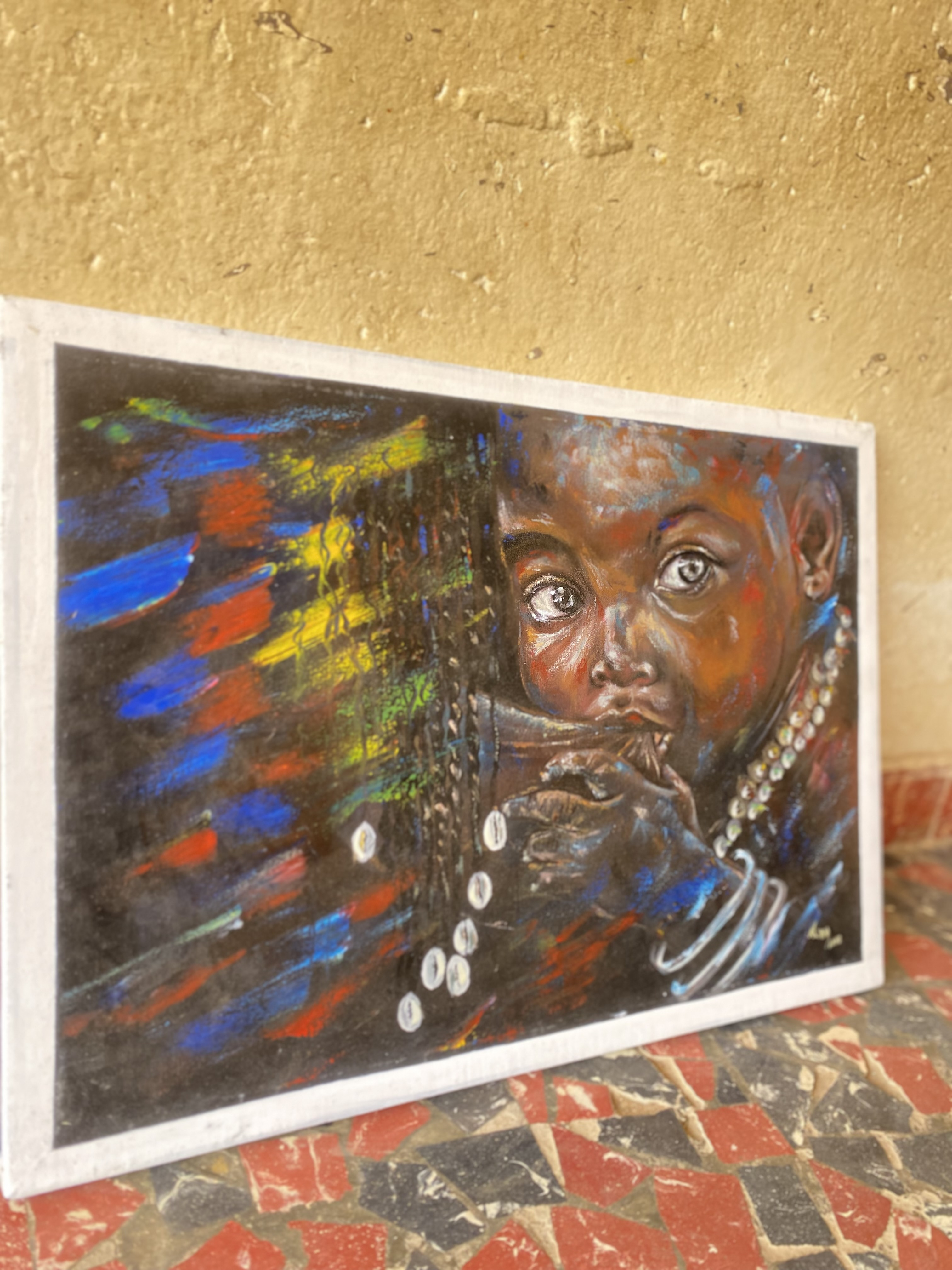 Tableau peinture à huile ( le tété )