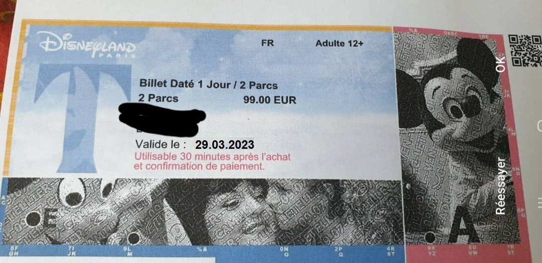 Vente tickets Disneyland
