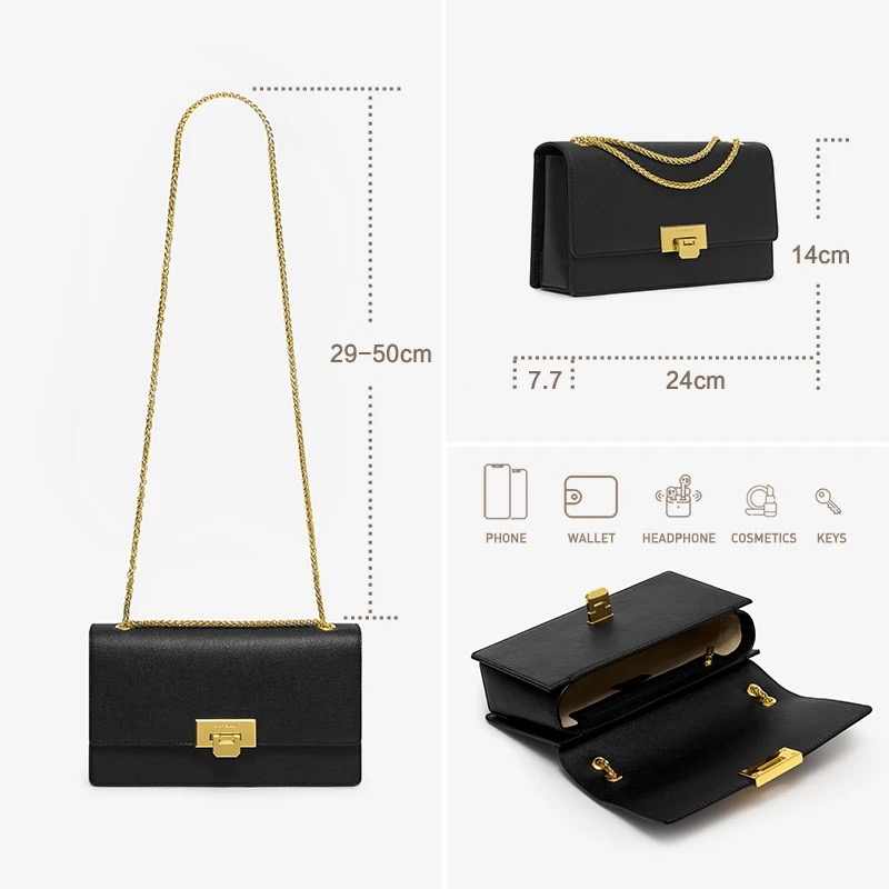 Sac à main Bafelli pour femme - sac à chaîne minimaliste - Miniature 2