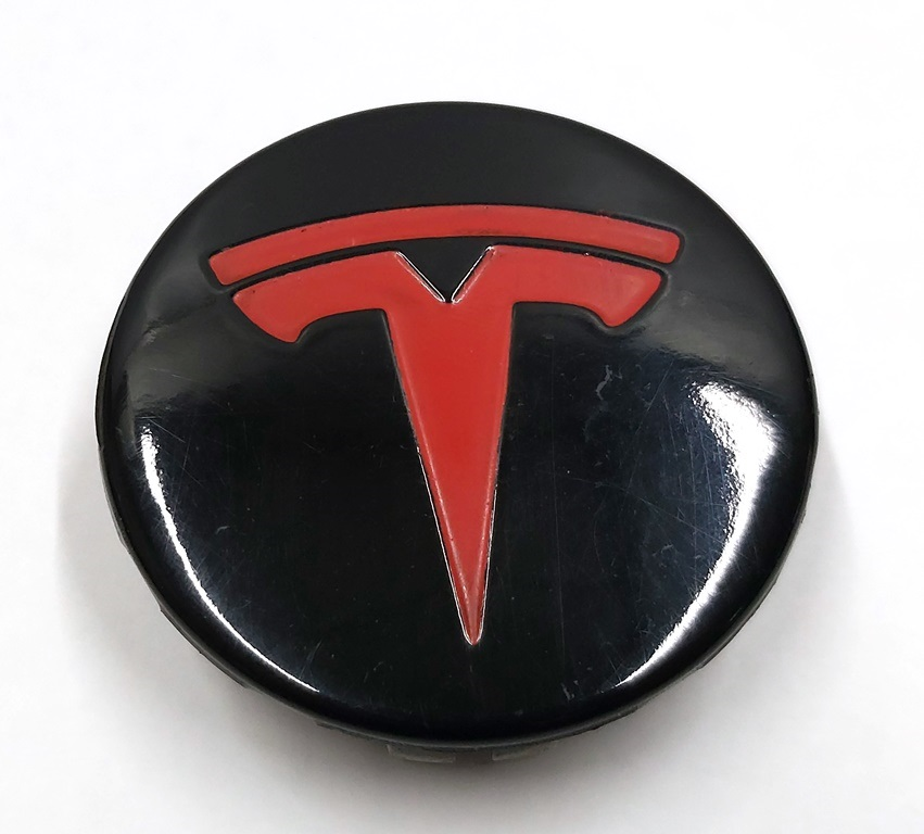 Capuchon de centre de roue (rouge noir) Tesla  6005879-00-A red black