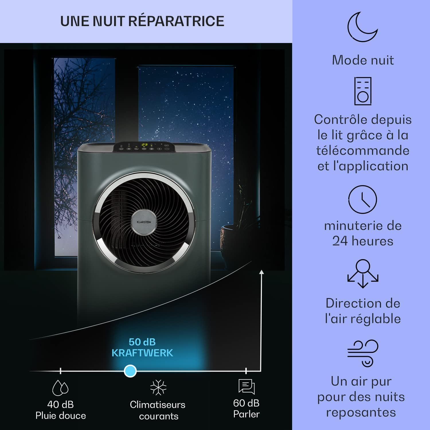 Klarstein Climatiseur Mobile Silencieux, Smart Climatisation Portable - Miniature 9
