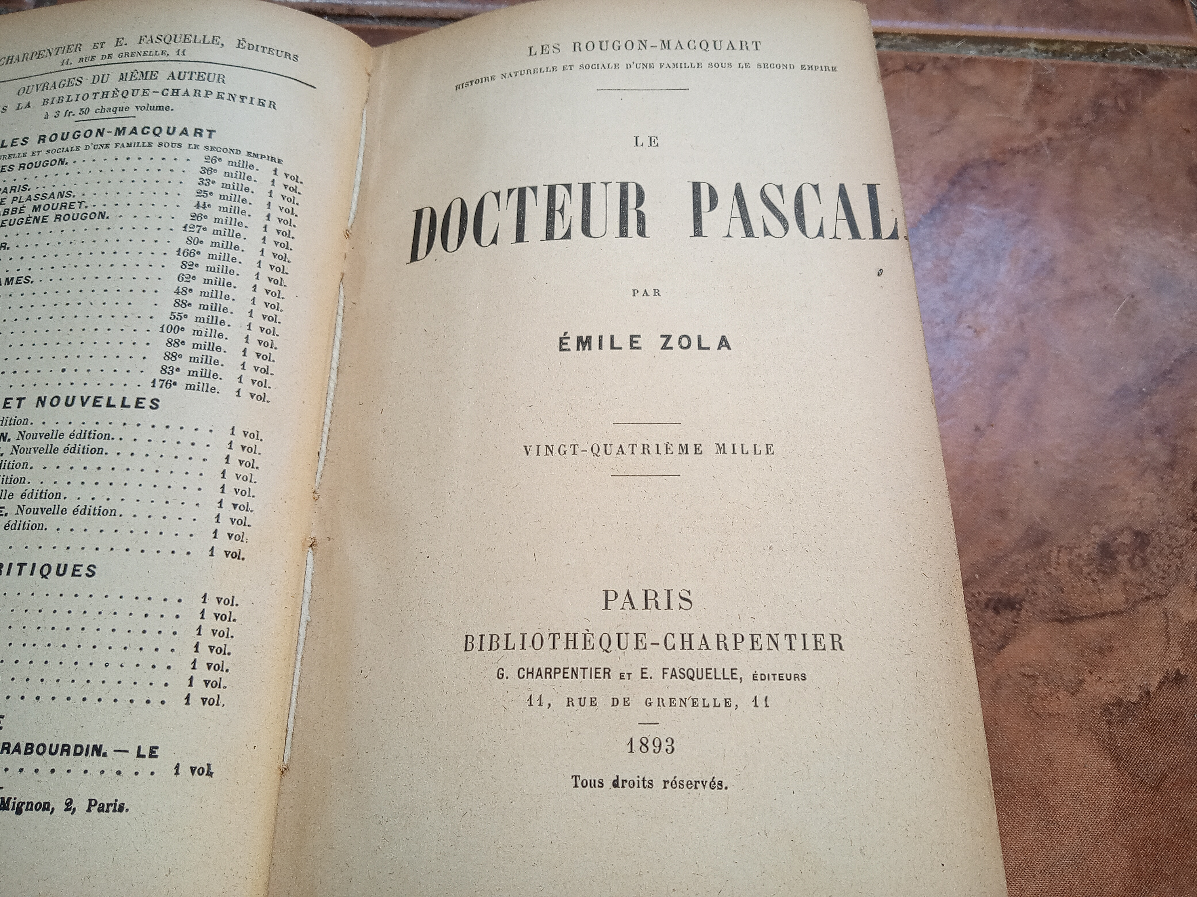 Emile Zola 1893 Docteur Pascal