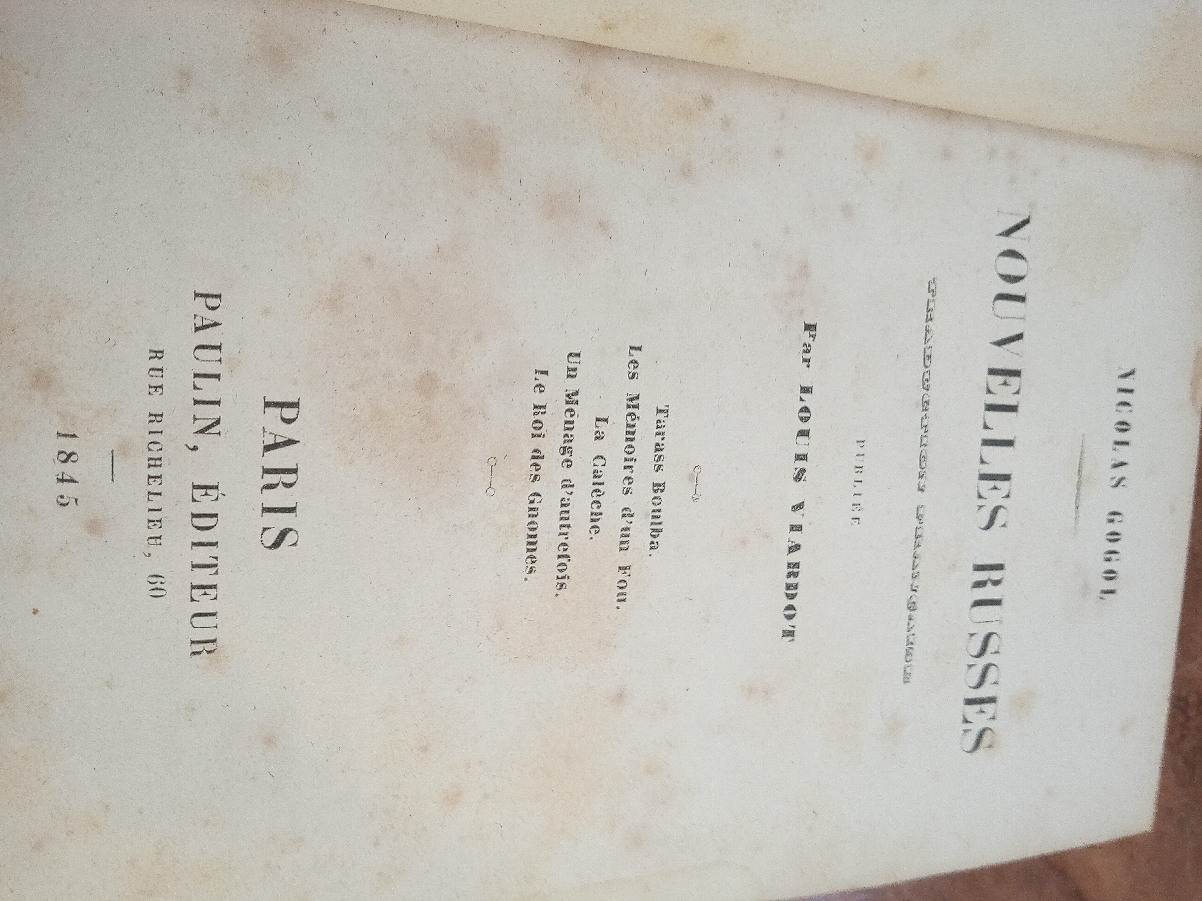 Nicolas Gogol 1845 nouvelles russes