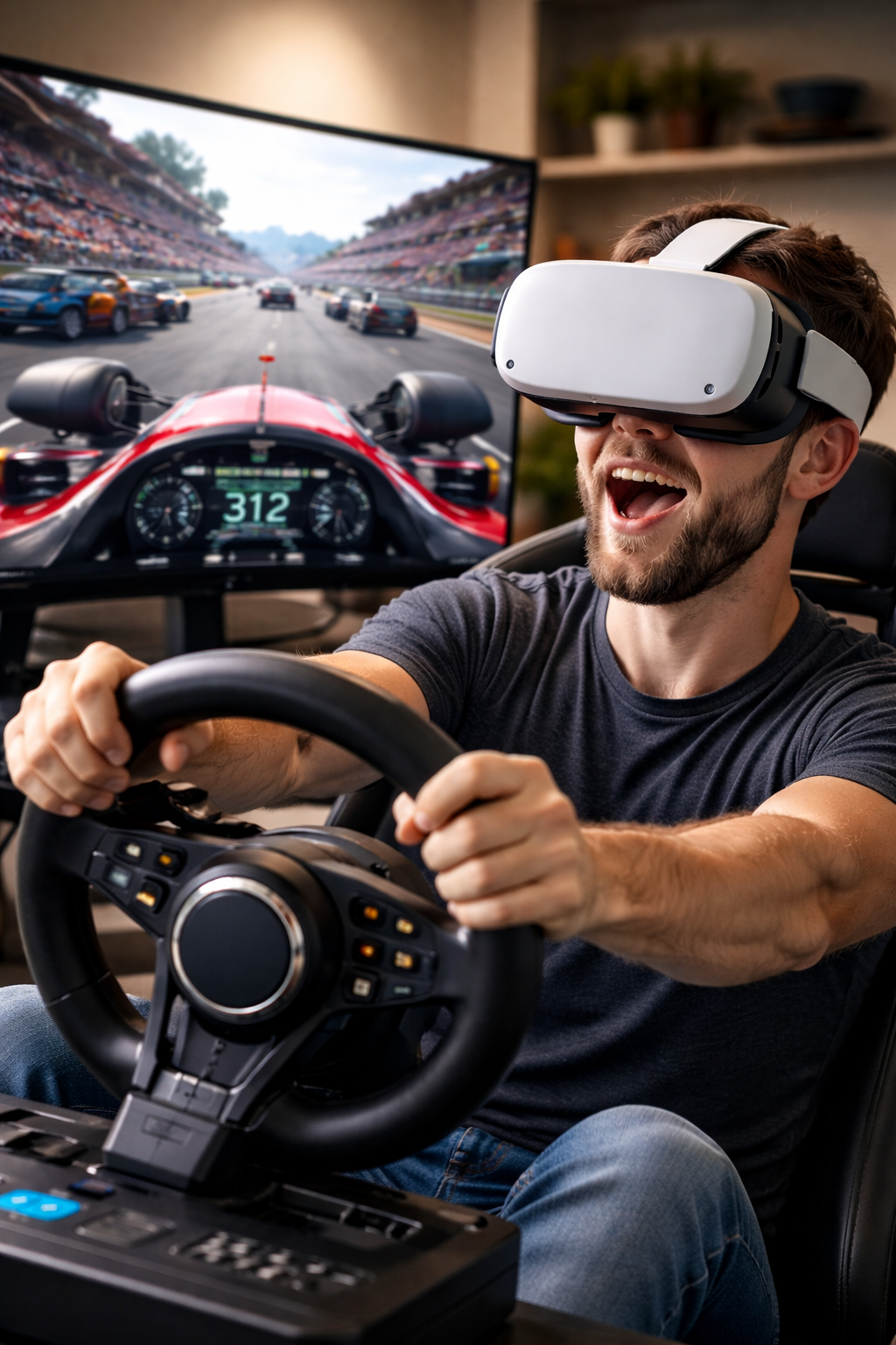 Réalité Virtuelle Immersive: Jeux Vidéos de Course Automobiles - Miniature 3