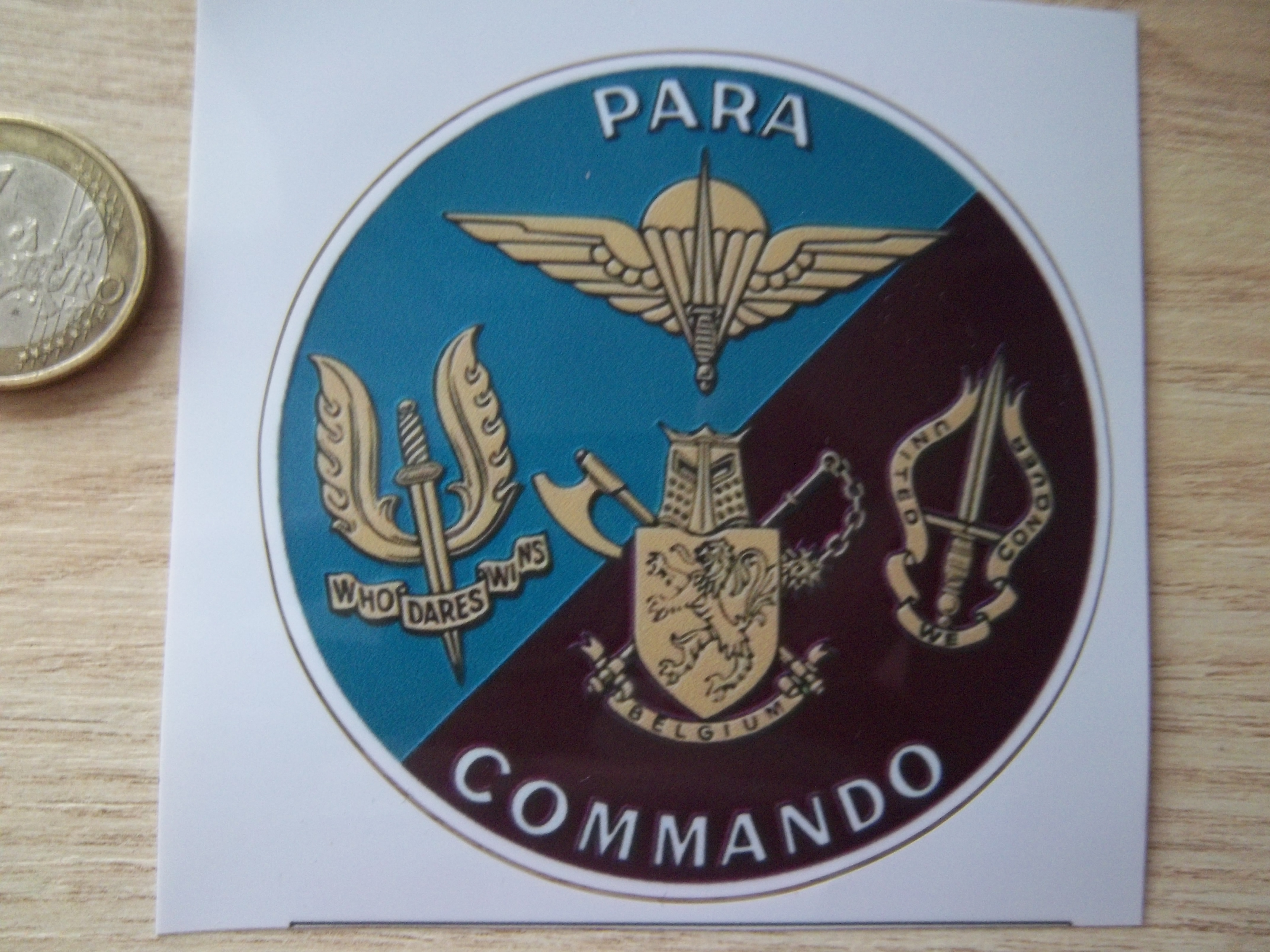 Autocollant Militaire Belge para commando