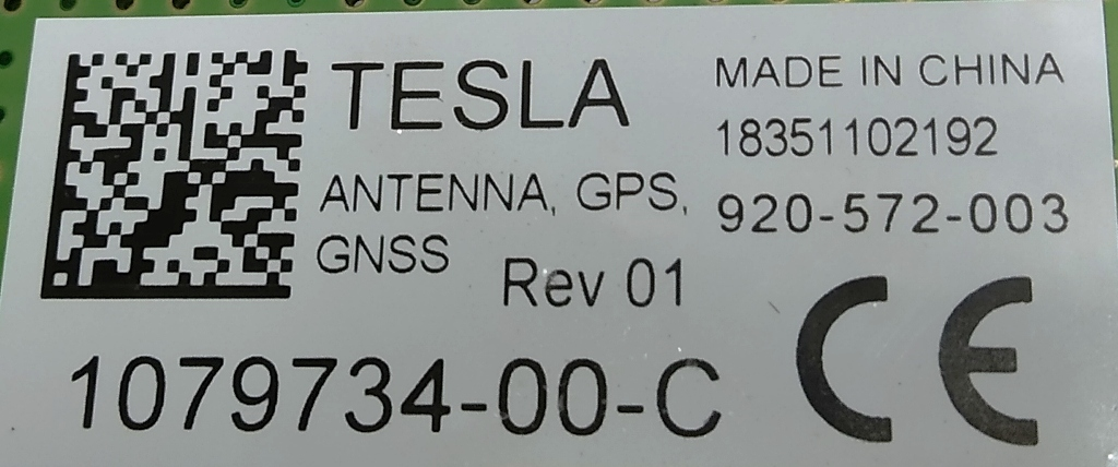 Antenne GPS, GLONASS Tesla modèle 3, modèle Y 1079734-00-C