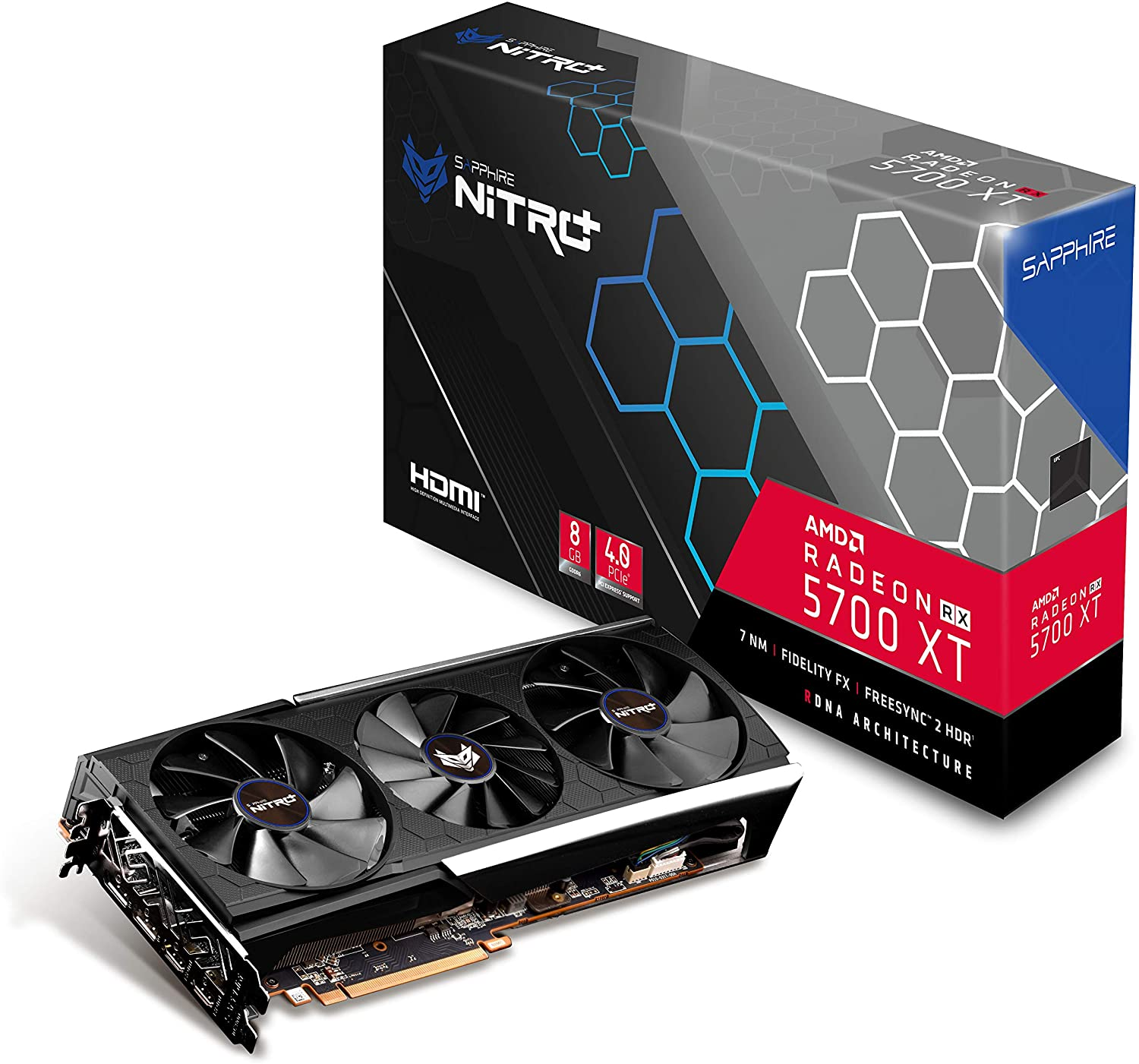 Sapphire Radeon RX 5700 XT NITRO+ Overclocked Triple-Fan 8GB GDDR6 PCIe 4.0 Graphics Card