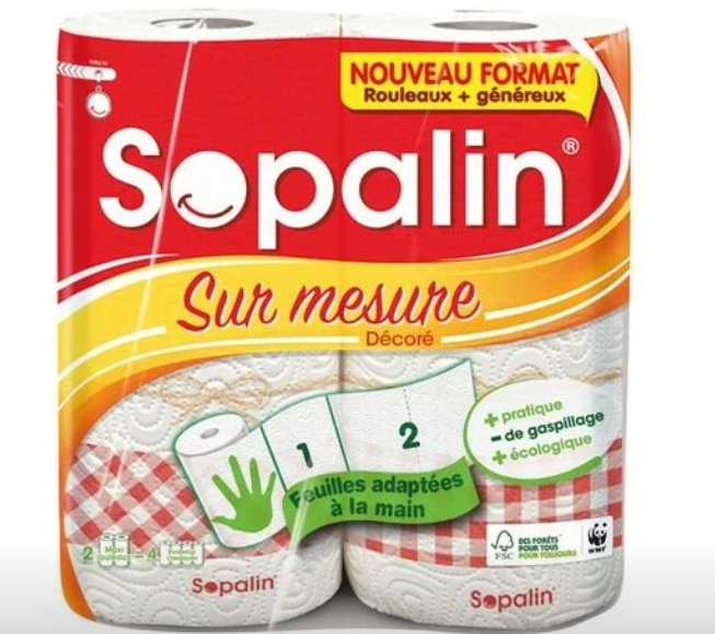 Essuie TOUT DECORE 1/2F. SOPALIN FSC (vendu par 9)
