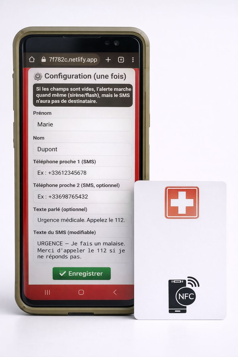 Carte NFC d'urgence pour alertes personnelles - Miniature 3