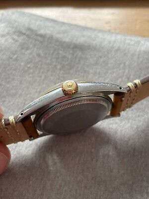 Rolex Datejust cadran doré montre pour homme - 16013 sur bracelet en cuir