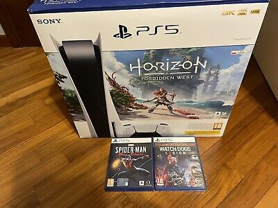 Console Sony PS5 Édition Blu-Ray - Blanche, Avec 2 jeux