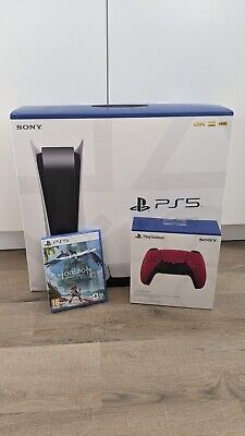 Console PS5 Sony Playstation Standard scellée + 1 jeu + une manette rouge - Miniature 2