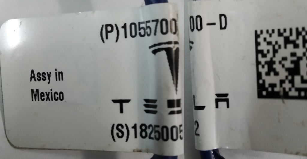 Câble reliant le câblage électrique principal avant Tesla modèle X  1055700-00-D
