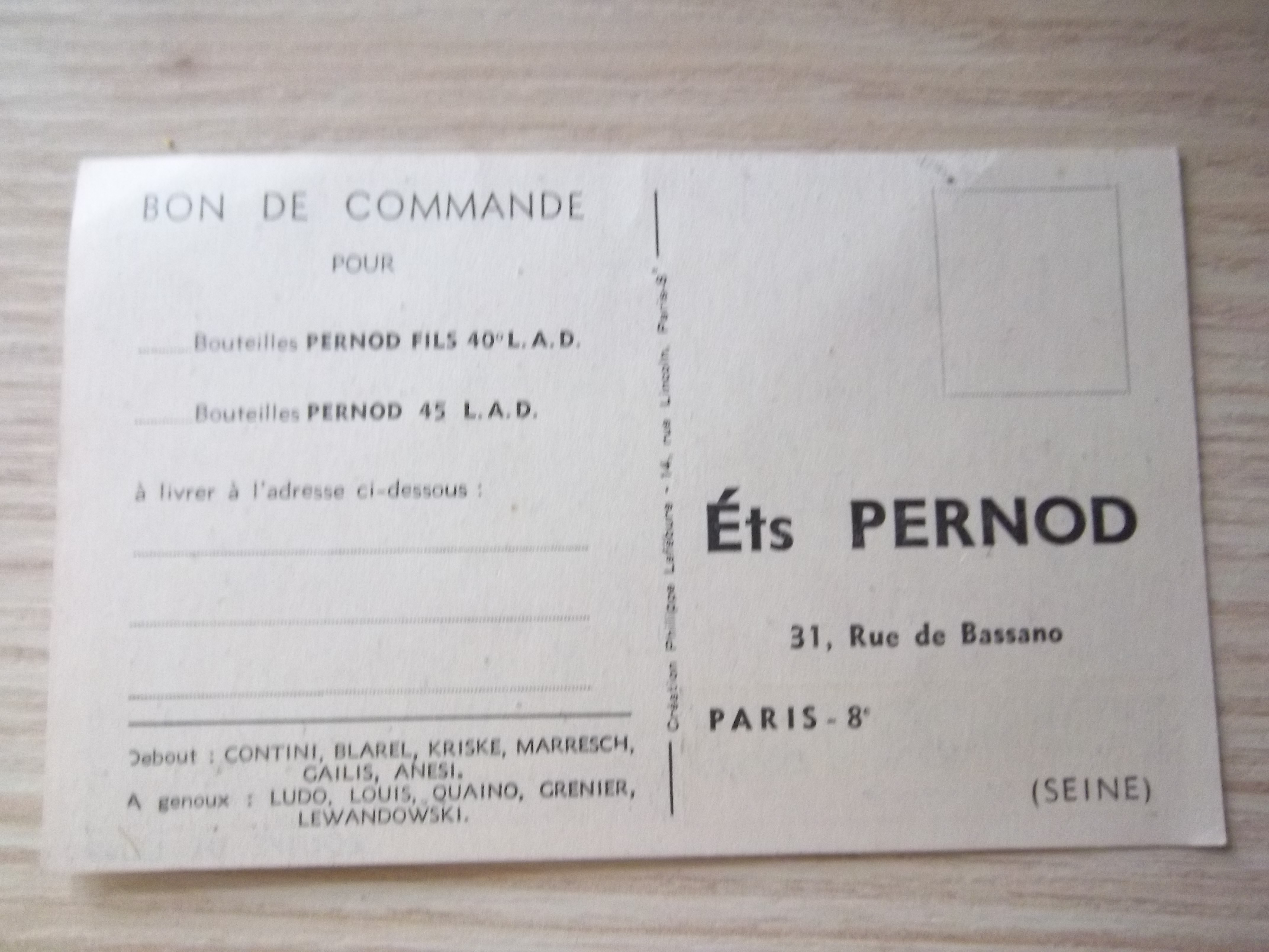 Carte Équipe de Lens Football Années 50 - Pas-de-Calais