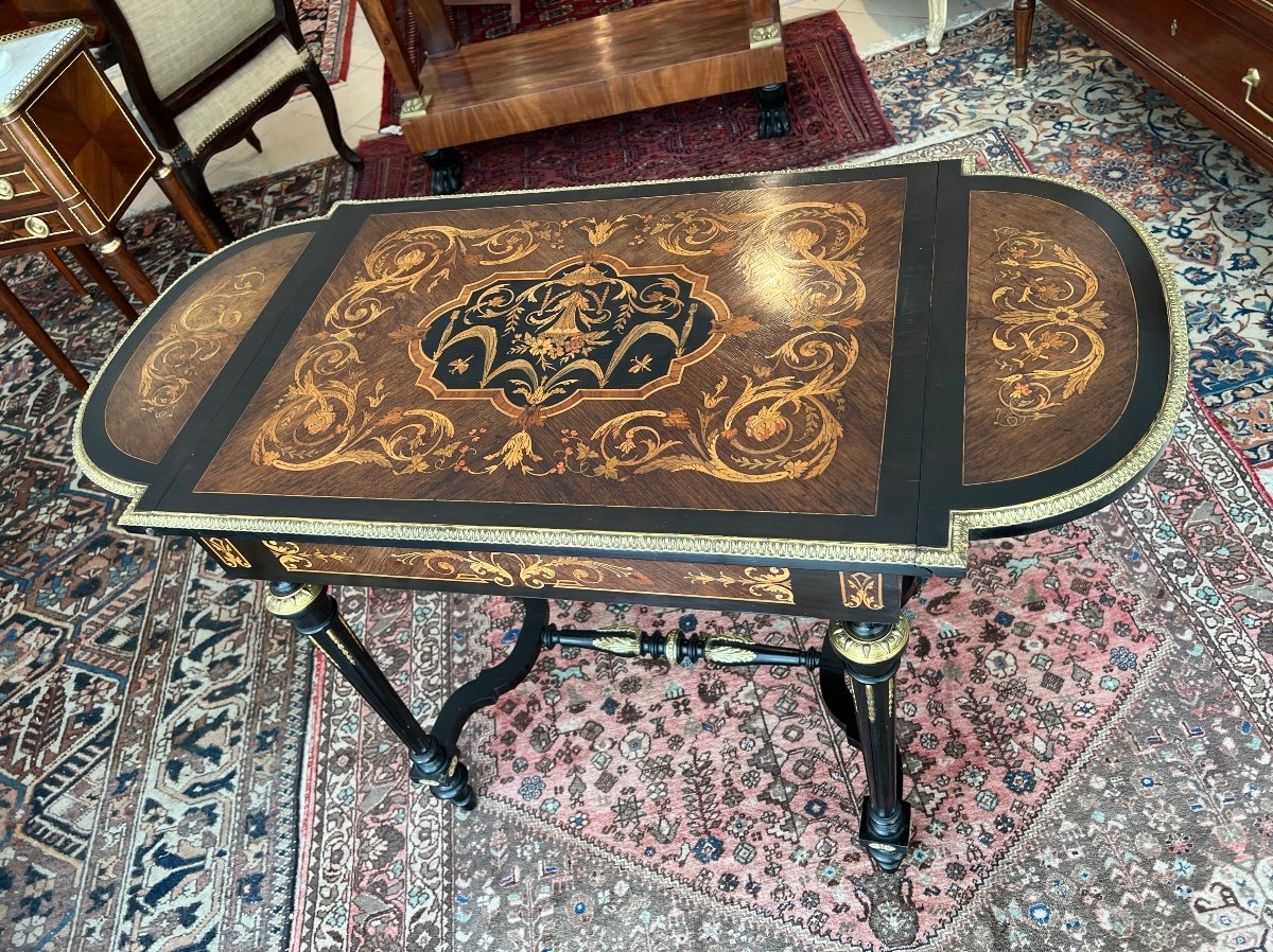 Table / Bureau En Marqueterie d'Epoque Napoléon III