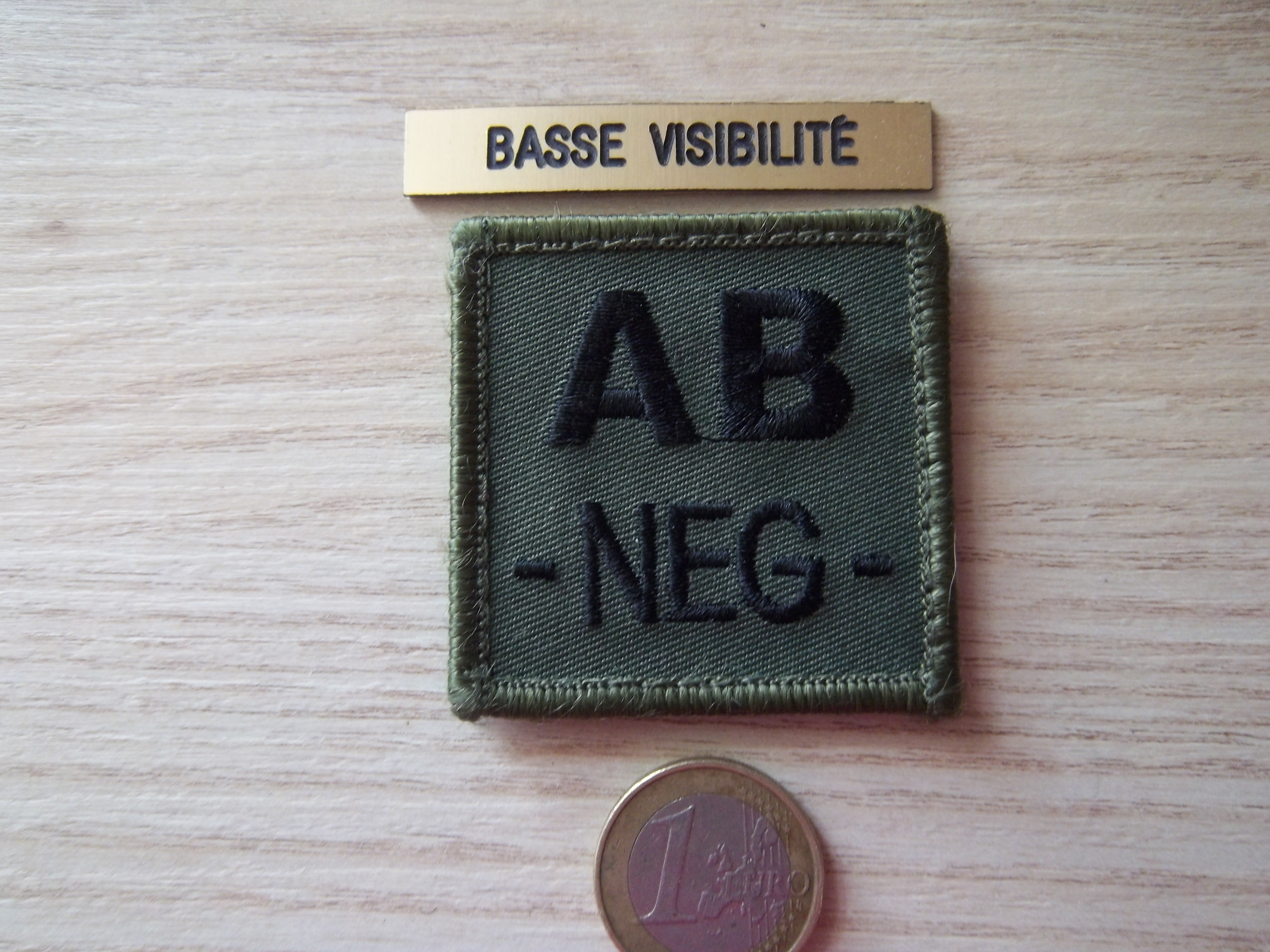 Insigne Militaire Groupe Sanguin A B Neg