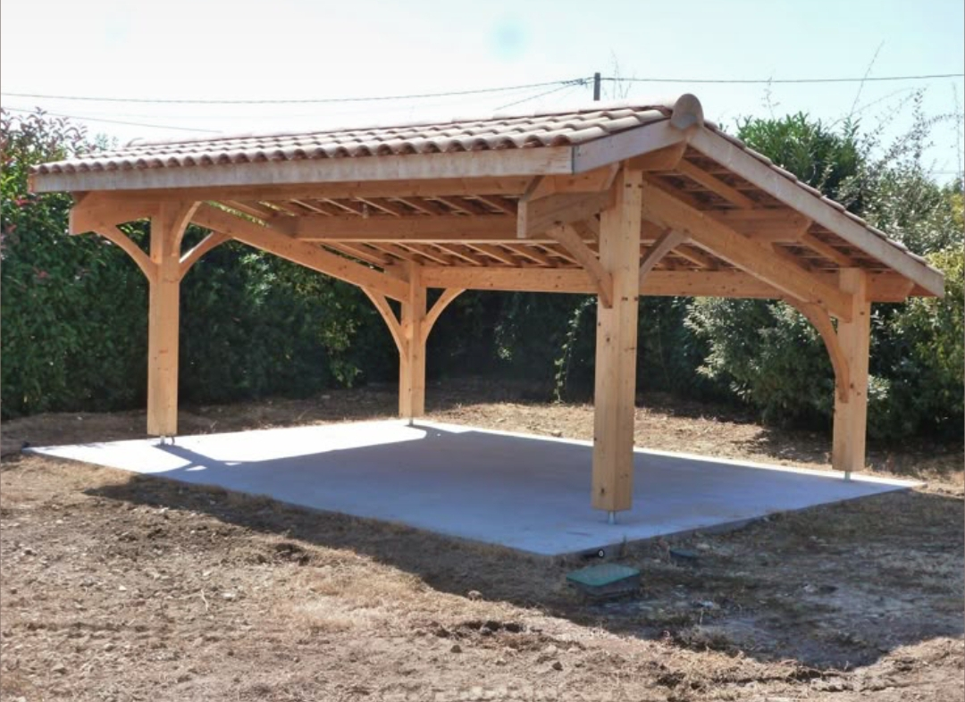 Carport en bois 5x6m pour 2 véhicules Neuf - Miniature 2