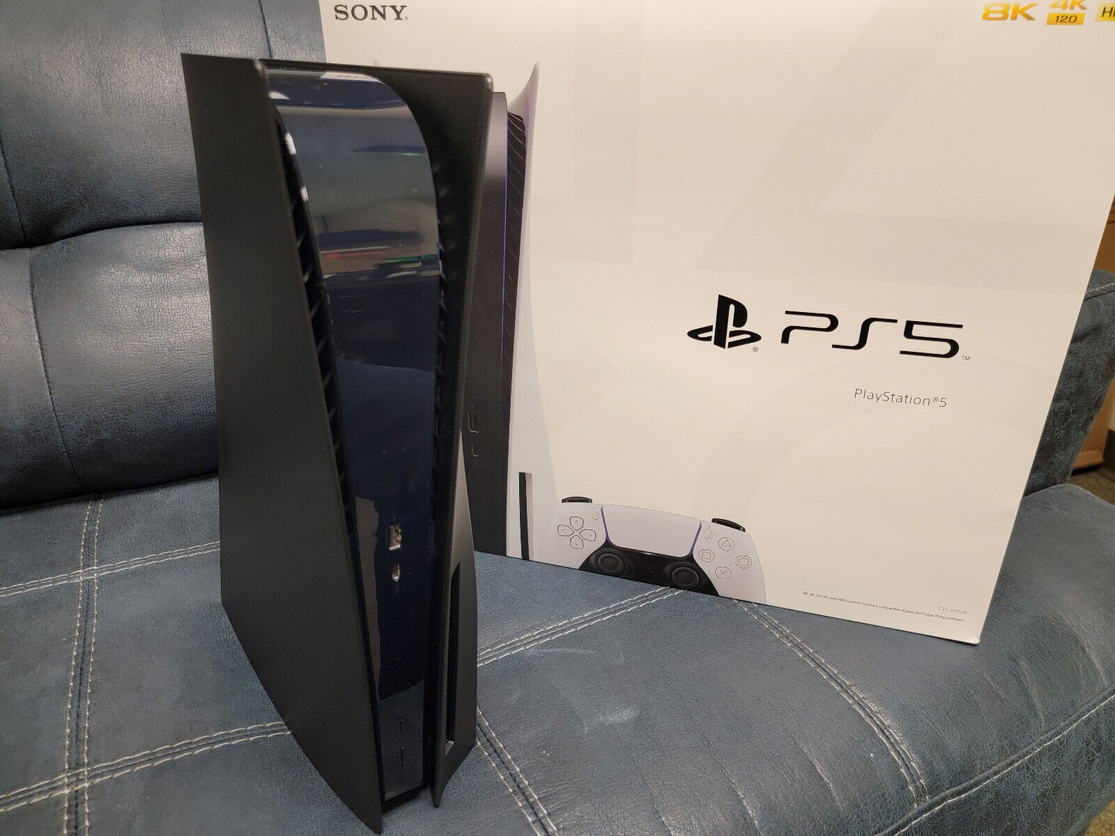 Console Sony Playstation 5 Disc Version bundle-noir côtés - Miniature 2